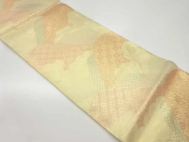 本場筑前博多佐賀錦雲に菱模様織出し袋帯